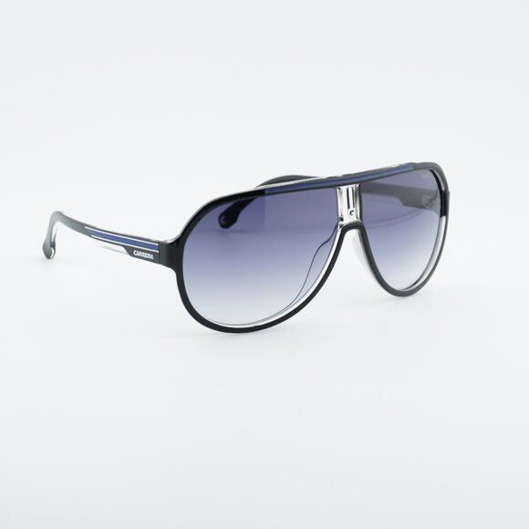 CARRERA 1057/S 0D5108 Sunglasses Black Aviator Frame Blue Lenses